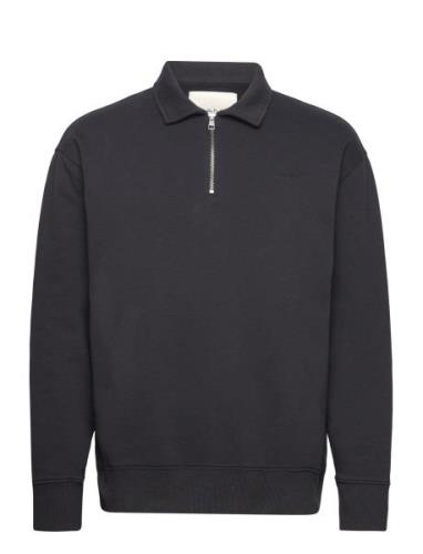 Logo Half Zip Tops Sweat-shirts & Hoodies Sweat-shirts Black GANT