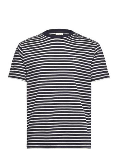 Striped T-Shirt Tops T-shirts Short-sleeved Navy GANT