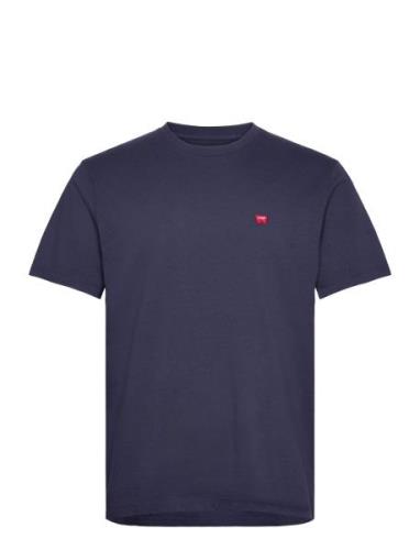 Sign Off Tee Tops T-shirts Short-sleeved Navy Wrangler