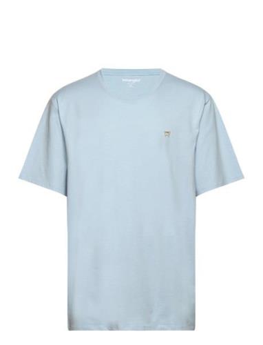 Sign Off Tee Tops T-shirts Short-sleeved Blue Wrangler