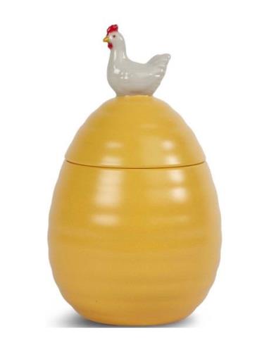 Ellen Jar With Lid Hen Home Decoration Decorative Platters Yellow Saga...