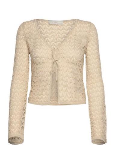 Clarissa Ls Cardi Swtr Tops Knitwear Cardigans Beige GUESS Jeans