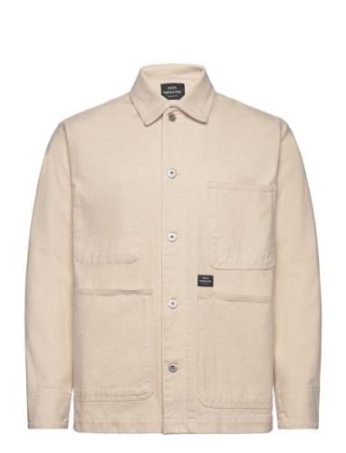 Natur Cotton Chore Jacket Tops Overshirts Beige Mads Nørgaard