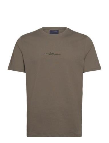 Logo Tee S/S Tops T-shirts Short-sleeved Brown Lindbergh