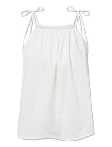 Sia Top - Poplin Tops T-shirts & Tops Sleeveless White STUDIO FEDER