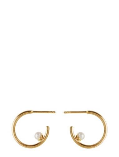 Pearl Globe Hoops Accessories Jewellery Earrings Hoops Gold Pernille C...