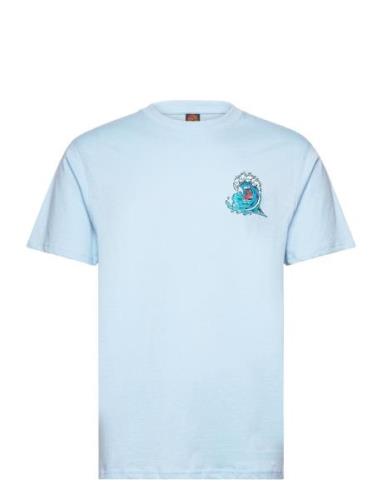 Screaming Wave T-Shirt Tops T-shirts Short-sleeved Blue Santa Cruz