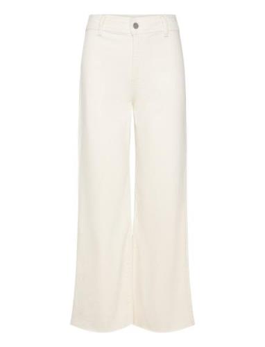 Catherin High-Rise Culotte Jeans Bottoms Jeans Flares Cream Mango