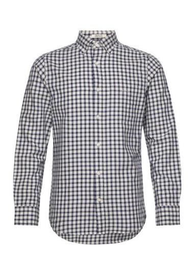 Reg Archive Oxford Check Shirt Tops Shirts Casual Blue GANT