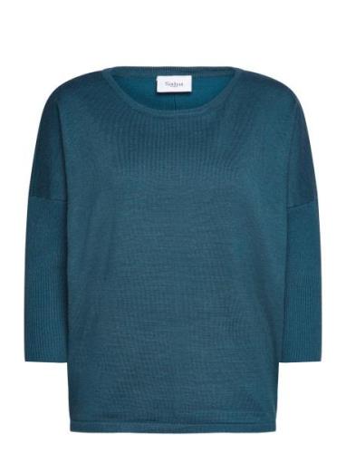 A2561, Milasz R-Neck Pullover Tops Knitwear Jumpers Blue Saint Tropez