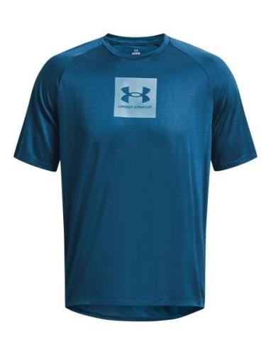 Ua Tech Prt Fill Ss Sport T-shirts Short-sleeved Blue Under Armour