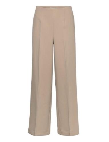 Mschbarbine Hw Pants Bottoms Trousers Wide Leg Beige MSCH Copenhagen