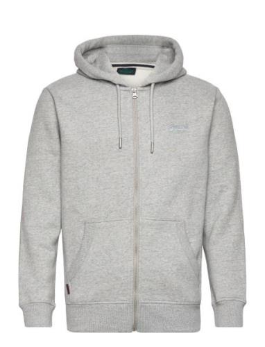 Essential Logo Zip Hoodie Tops Sweat-shirts & Hoodies Hoodies Grey Sup...