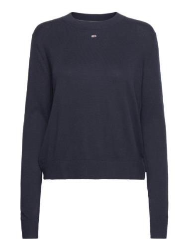 Tjw Essential Crew Neck Sweater Tops Knitwear Jumpers Navy Tommy Jeans