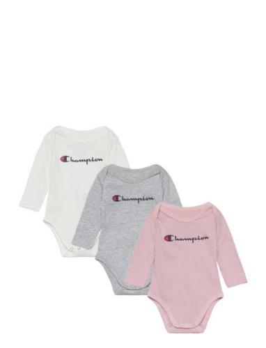 3Pk Longsleeve Bodysuits Pitkähihainen Body Multi/patterned Champion