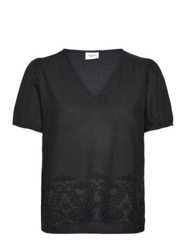 Eamajasz Blouse Tops Blouses Short-sleeved Black Saint Tropez