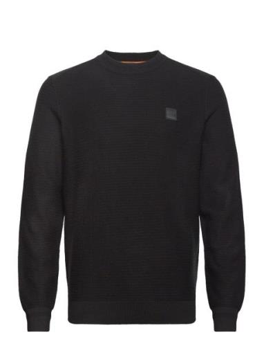 Anion Tops Knitwear Round Necks Black BOSS