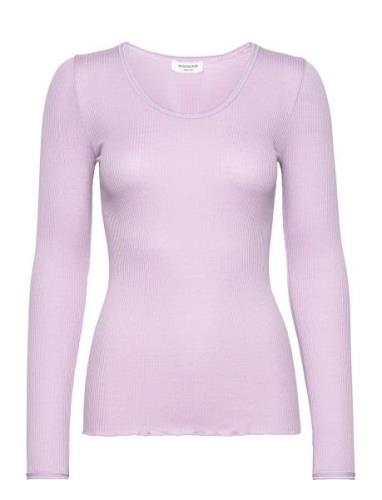 Silk T-Shirt Tops T-shirts & Tops Long-sleeved Pink Rosemunde