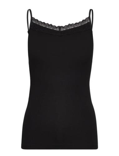 Basic Lace Caraco Tops T-shirts & Tops Sleeveless Black Femilet