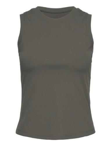 Studio Rib Tank Sport T-shirts & Tops Sleeveless Khaki Green Björn Bor...