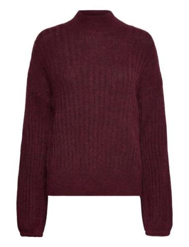 Ihkamara Ls10 Tops Knitwear Jumpers Burgundy ICHI