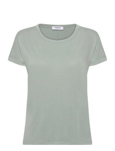 Mschfenya Modal Tee Tops T-shirts & Tops Short-sleeved Green MSCH Cope...