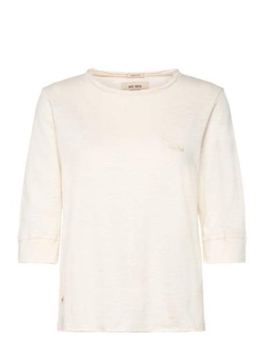 Mmzelma 3/4 Sleeve Tee Tops T-shirts & Tops Long-sleeved Cream MOS MOS...