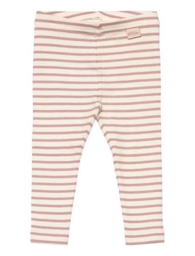 Legging Modal Striped Bottoms Leggings Beige Petit Piao