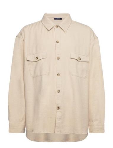 Heavy Twill Overshirt Tops Overshirts Beige GANT