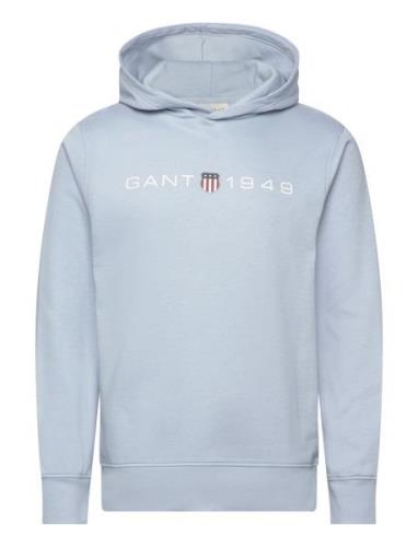 Printed Graphic Hoodie Tops Sweat-shirts & Hoodies Hoodies Blue GANT