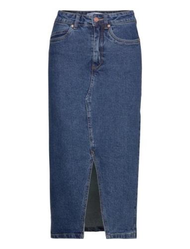 Vmveri Hr Calf Denim Skirt Ga Mix Noos Polvipituinen Hame Blue Vero Mo...