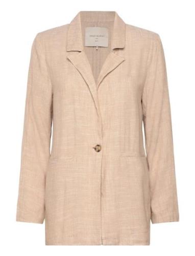 Fqluigi-Blazer Blazers Single Breasted Blazers Beige FREE/QUENT