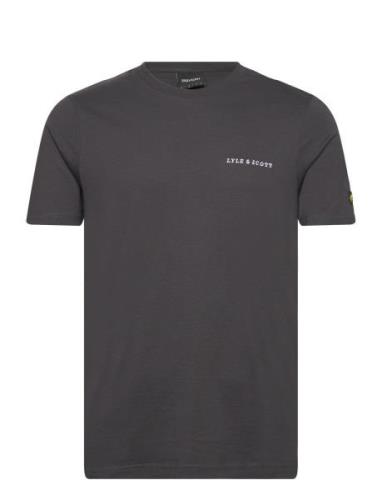 Embroidered T-Shirt Tops T-shirts Short-sleeved Grey Lyle & Scott