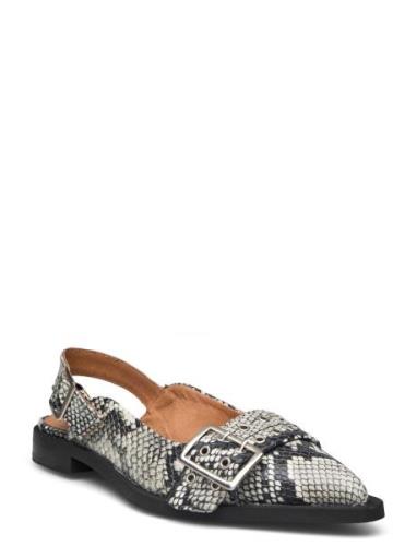 Saso Slingback Snake Loaferit Matalat Kengät Black Pavement