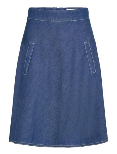 Air Denim Stelly Skirt Polvipituinen Hame Blue Mads Nørgaard