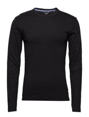 Basic Tee O-Neck L/S Tops T-shirts Long-sleeved Black Lindbergh