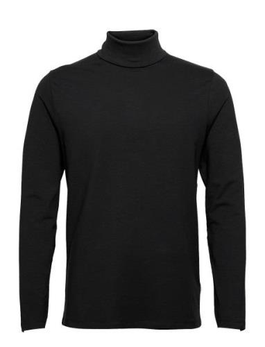 Roll Neck Tee L/S Tops T-shirts Long-sleeved Black Lindbergh