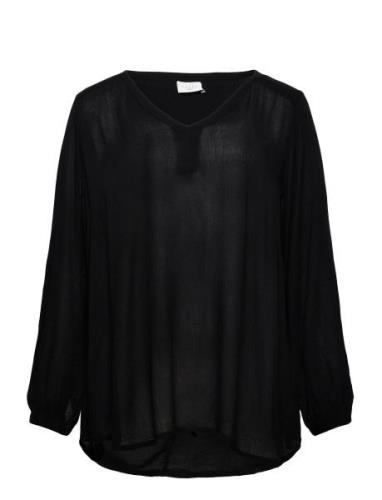 Kcami Ls Blouse Tops Blouses Long-sleeved Black Kaffe Curve