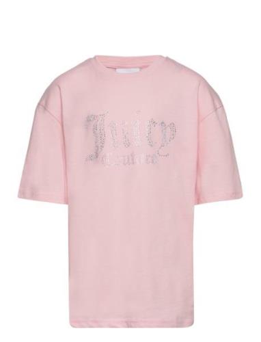 Diamante Boyfriend Tee Tops T-shirts Short-sleeved Pink Juicy Couture