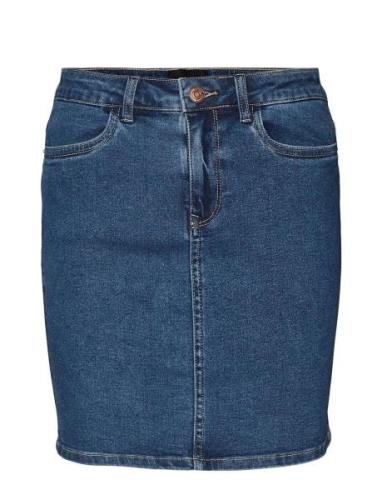 Vmluna Hr Denim Skirt Mix Ga Lyhyt Hame Blue Vero Moda