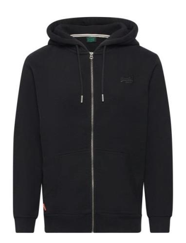 Essential Logo Zip Hoodie Tops Sweat-shirts & Hoodies Hoodies Black Su...