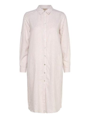 Casual Dress Polvipituinen Mekko Beige Brandtex