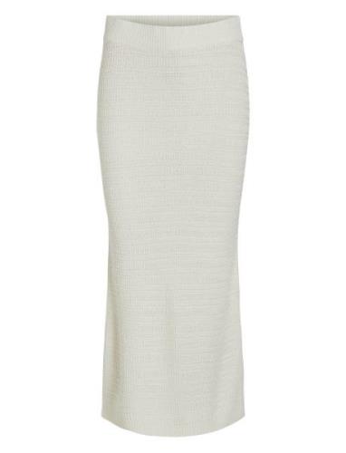 Vimargot Midi Knit Skirt/Ln Polvipituinen Hame White Vila