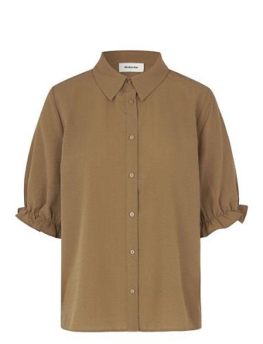 Huntleymd Shirt Tops Shirts Short-sleeved Khaki Green Modström