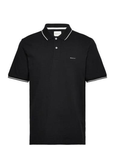 Tipping Ss Pique Polo Tops Polos Short-sleeved Black GANT