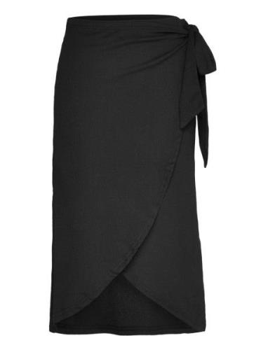 Pcluna Hw Wrap Skirt Sa Bc Polvipituinen Hame Black Pieces