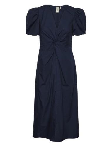 Yasstray Ss Midi Dress Polvipituinen Mekko Navy YAS