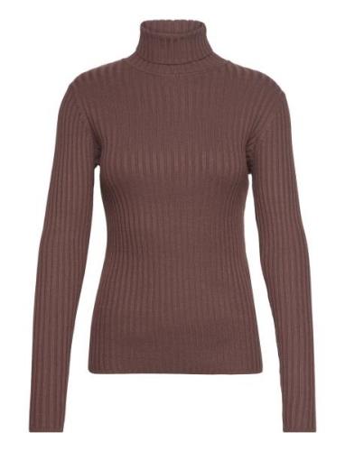 Sc-Dollie Tops Knitwear Turtleneck Brown Soyaconcept