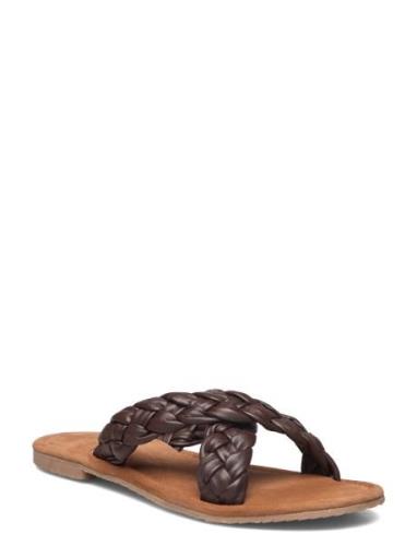 Leather Sandal Matalapohjaiset Sandaalit Brown Ilse Jacobsen