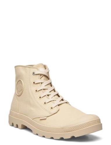 Mono Chrome Shoes Boots Ankle Boots Laced Boots Beige Palladium